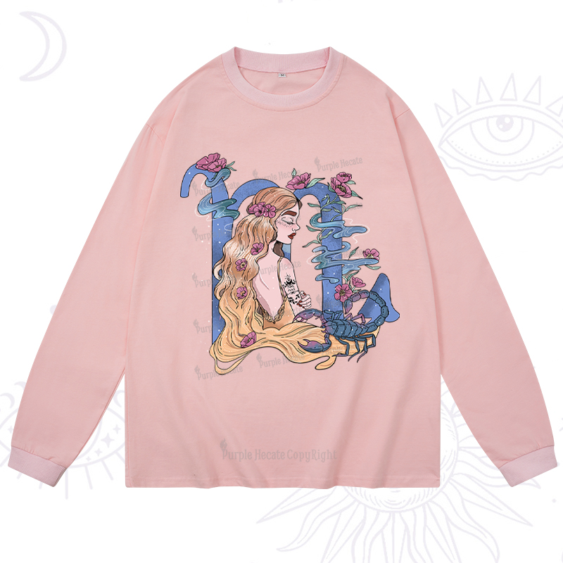 Purplehecate Scorpio In Astrology Zodiac Long Sleeve T-Shirt