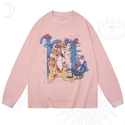 Purplehecate Scorpio In Astrology Zodiac Long Sleeve T-Shirt
