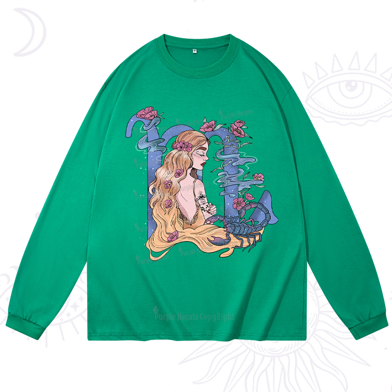 Purplehecate Scorpio In Astrology Zodiac Long Sleeve T-Shirt