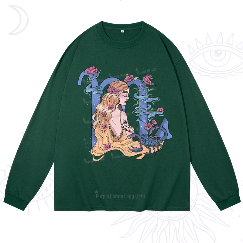 Purplehecate Scorpio In Astrology Zodiac Long Sleeve T-Shirt