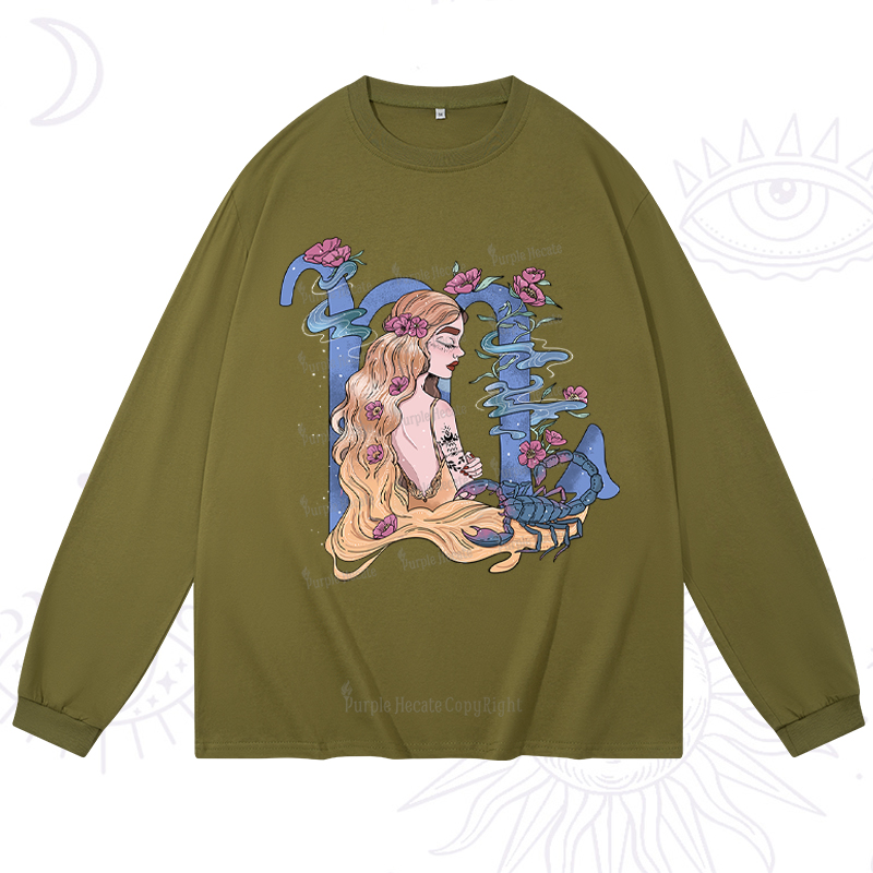 Purplehecate Scorpio In Astrology Zodiac Long Sleeve T-Shirt