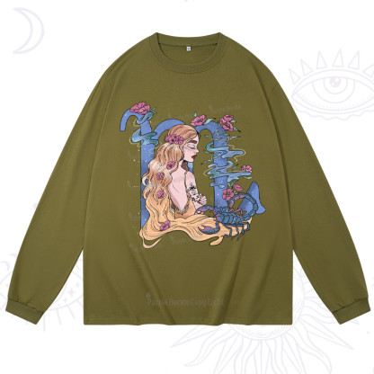 Purplehecate Scorpio In Astrology Zodiac Long Sleeve T-Shirt