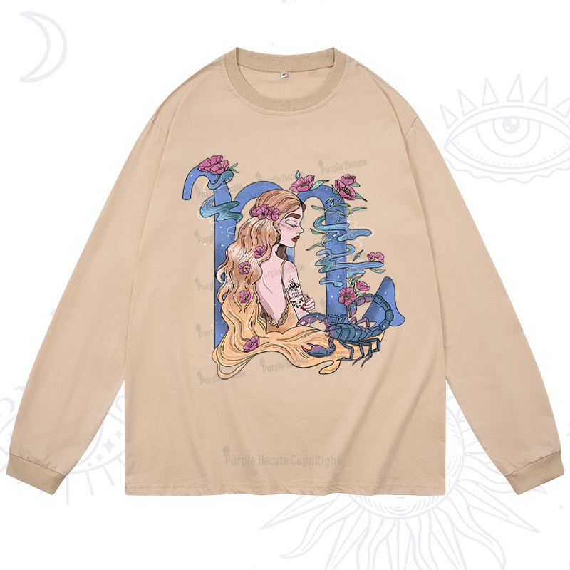 Purplehecate Scorpio In Astrology Zodiac Long Sleeve T-Shirt