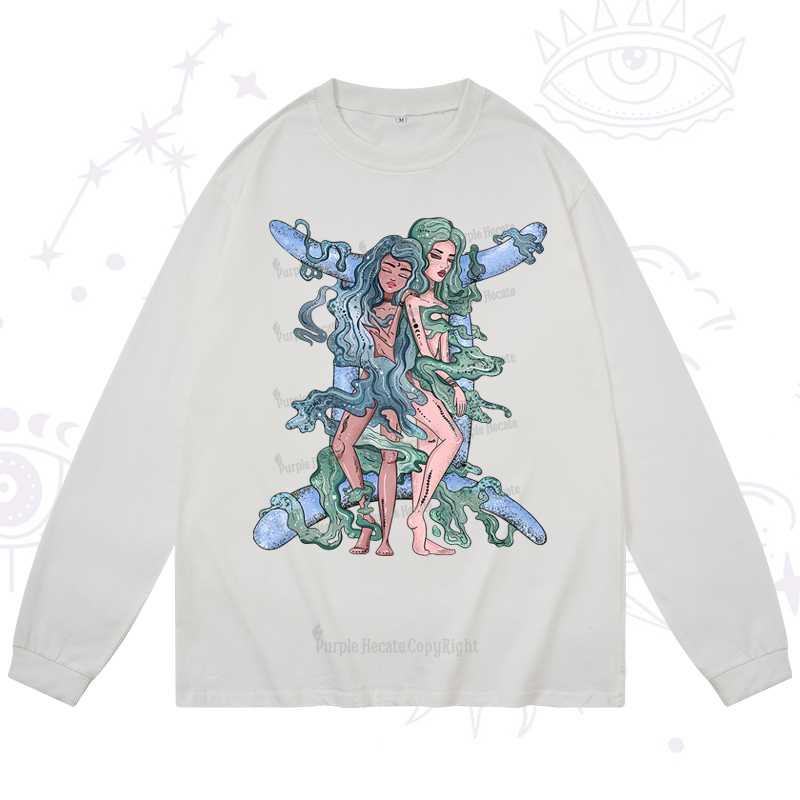 Purplehecate Gemini In Astrology Zodiac Long Sleeve T-Shirt