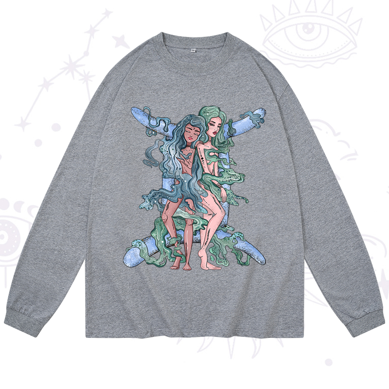 Purplehecate Gemini In Astrology Zodiac Long Sleeve T-Shirt