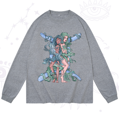 Purplehecate Gemini In Astrology Zodiac Long Sleeve T-Shirt