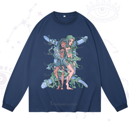 Purplehecate Gemini In Astrology Zodiac Long Sleeve T-Shirt