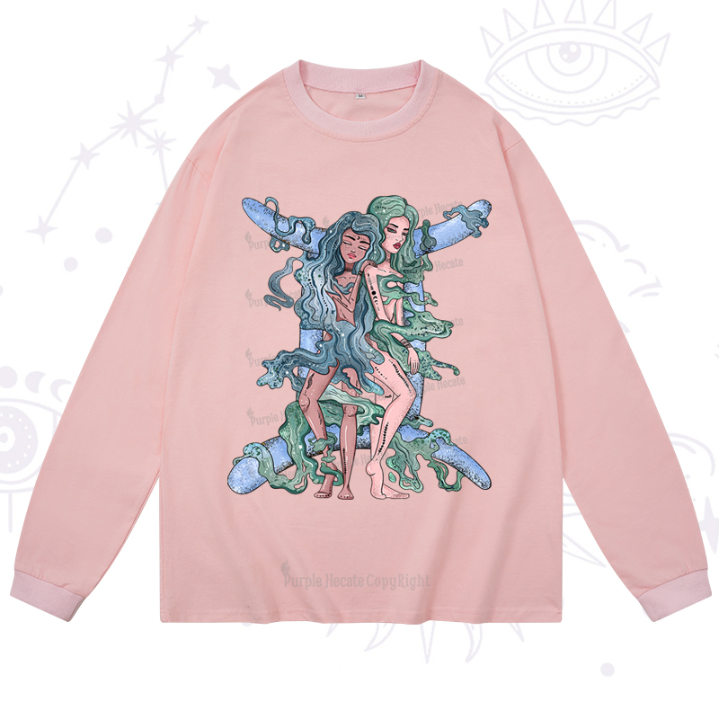 Purplehecate Gemini In Astrology Zodiac Long Sleeve T-Shirt