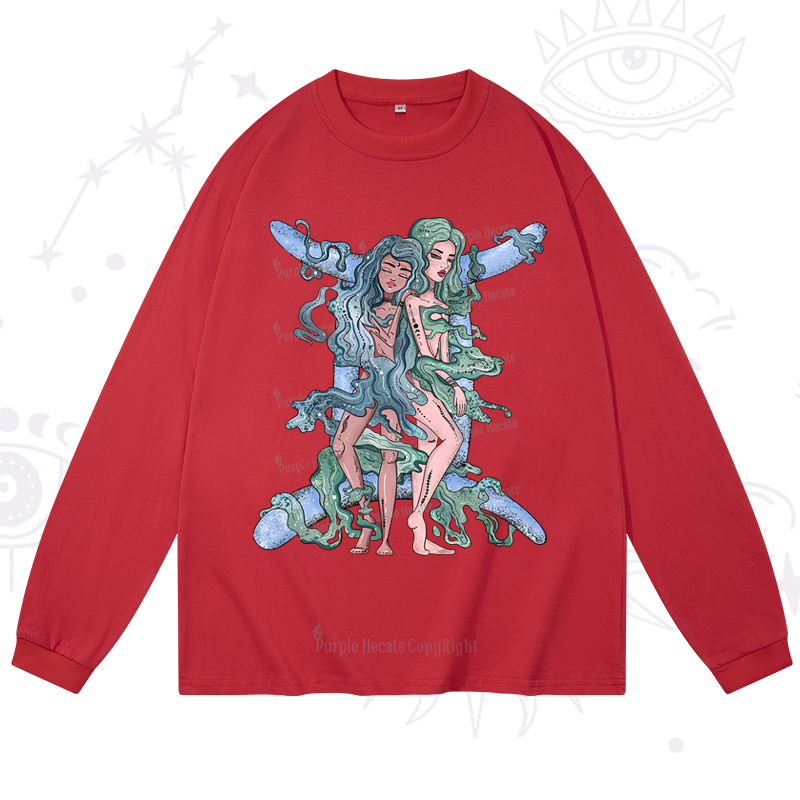 Purplehecate Gemini In Astrology Zodiac Long Sleeve T-Shirt