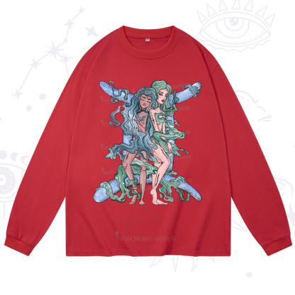 Purplehecate Gemini In Astrology Zodiac Long Sleeve T-Shirt