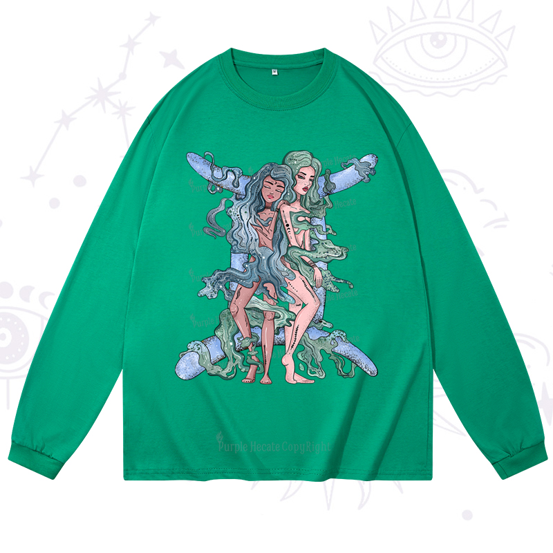 Purplehecate Gemini In Astrology Zodiac Long Sleeve T-Shirt