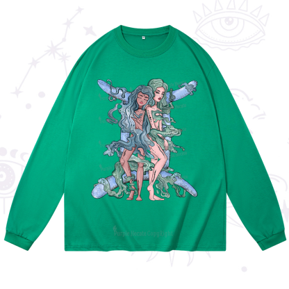 Purplehecate Gemini In Astrology Zodiac Long Sleeve T-Shirt