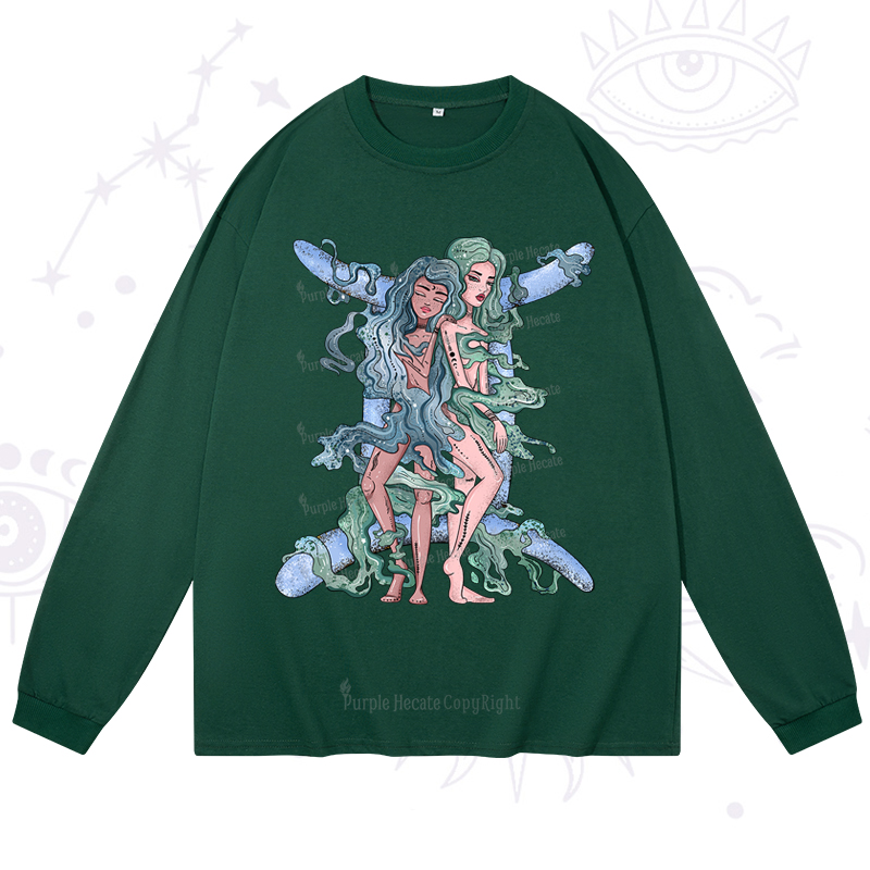 Purplehecate Gemini In Astrology Zodiac Long Sleeve T-Shirt