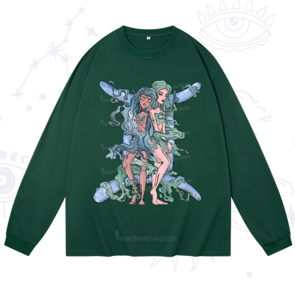 Purplehecate Gemini In Astrology Zodiac Long Sleeve T-Shirt