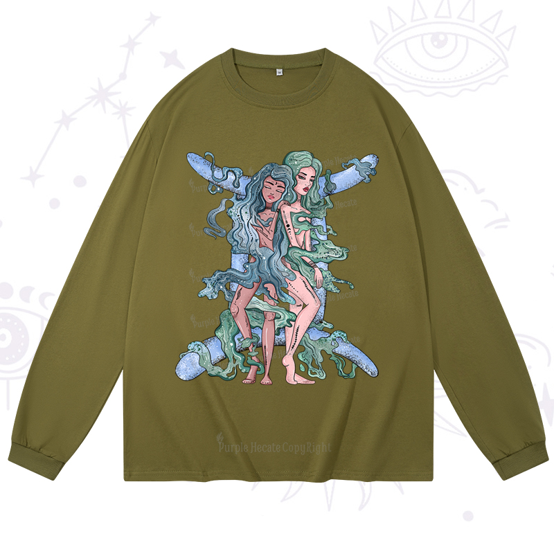 Purplehecate Gemini In Astrology Zodiac Long Sleeve T-Shirt