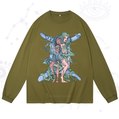 Purplehecate Gemini In Astrology Zodiac Long Sleeve T-Shirt