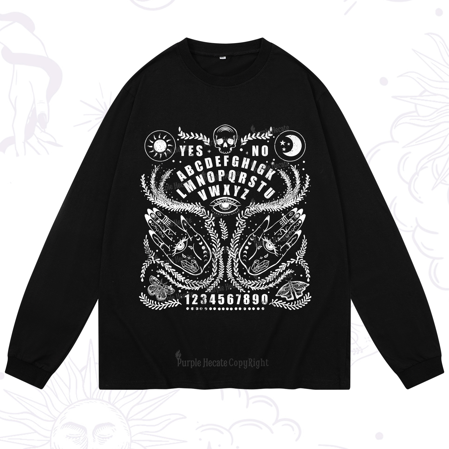 Purplehecate Ouija Spirit Board Long Sleeve T-Shirt