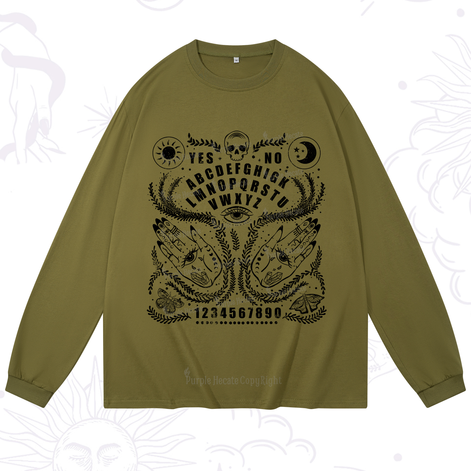 Purplehecate Ouija Spirit Board Long Sleeve T-Shirt