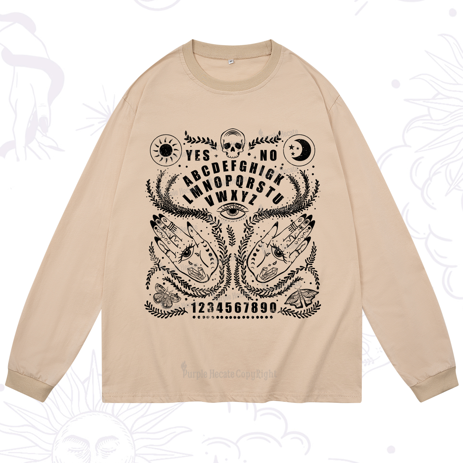 Purplehecate Ouija Spirit Board Long Sleeve T-Shirt