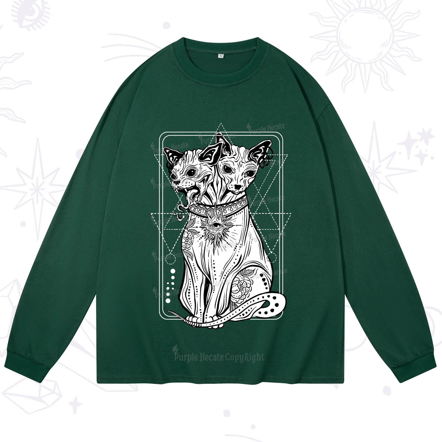 Purplehecate The Cat Goddess Bastet Long Sleeve T-Shirt