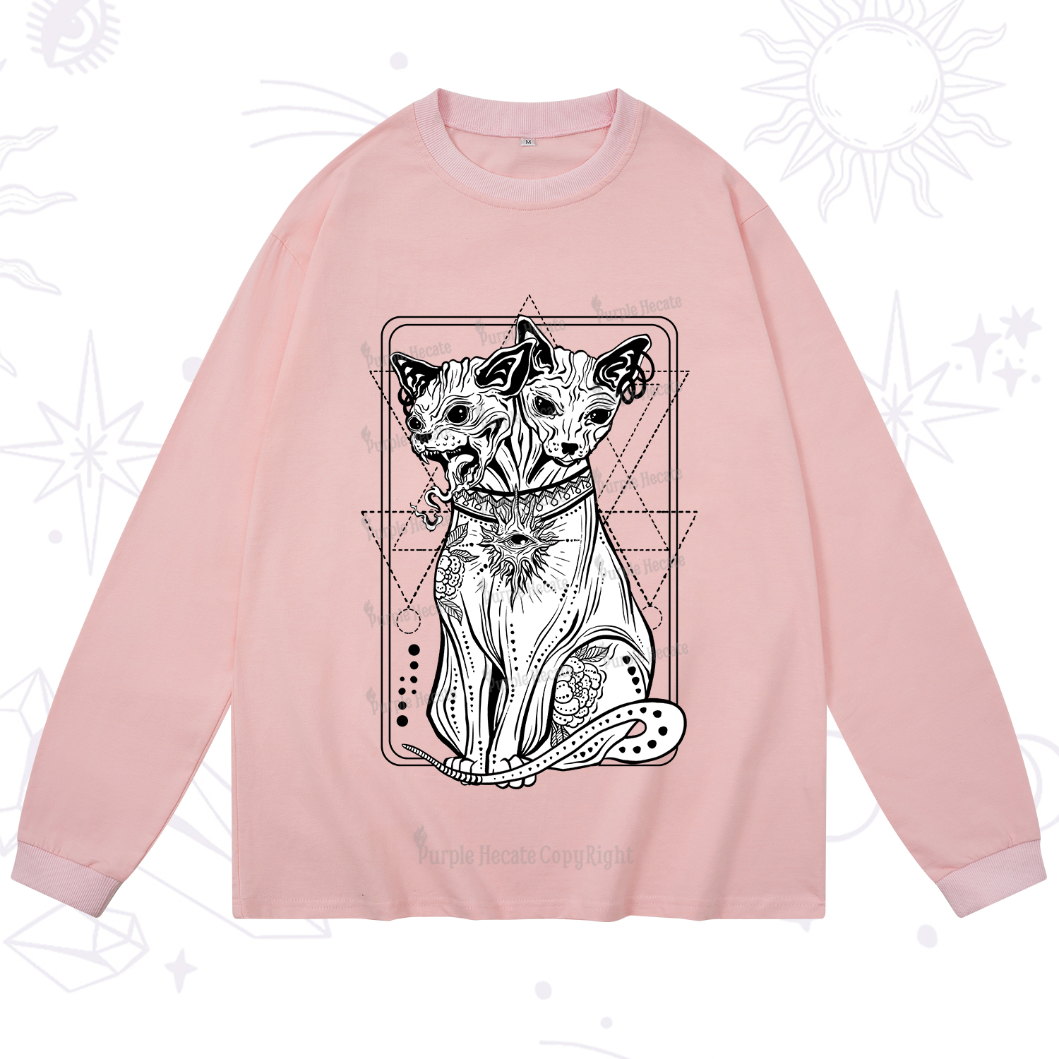 Purplehecate The Cat Goddess Bastet Long Sleeve T-Shirt