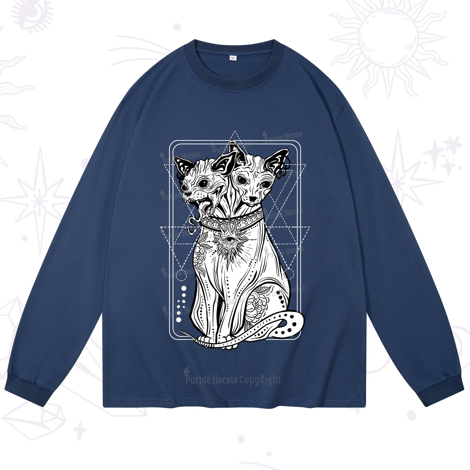 Purplehecate The Cat Goddess Bastet Long Sleeve T-Shirt