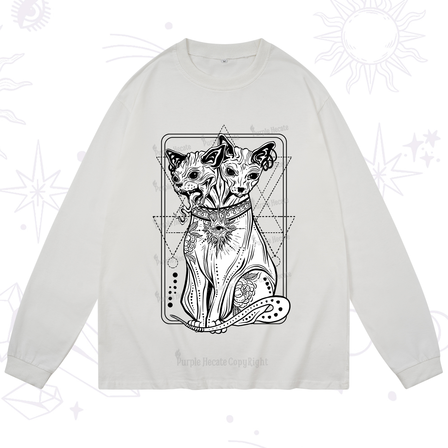 Purplehecate The Cat Goddess Bastet Long Sleeve T-Shirt