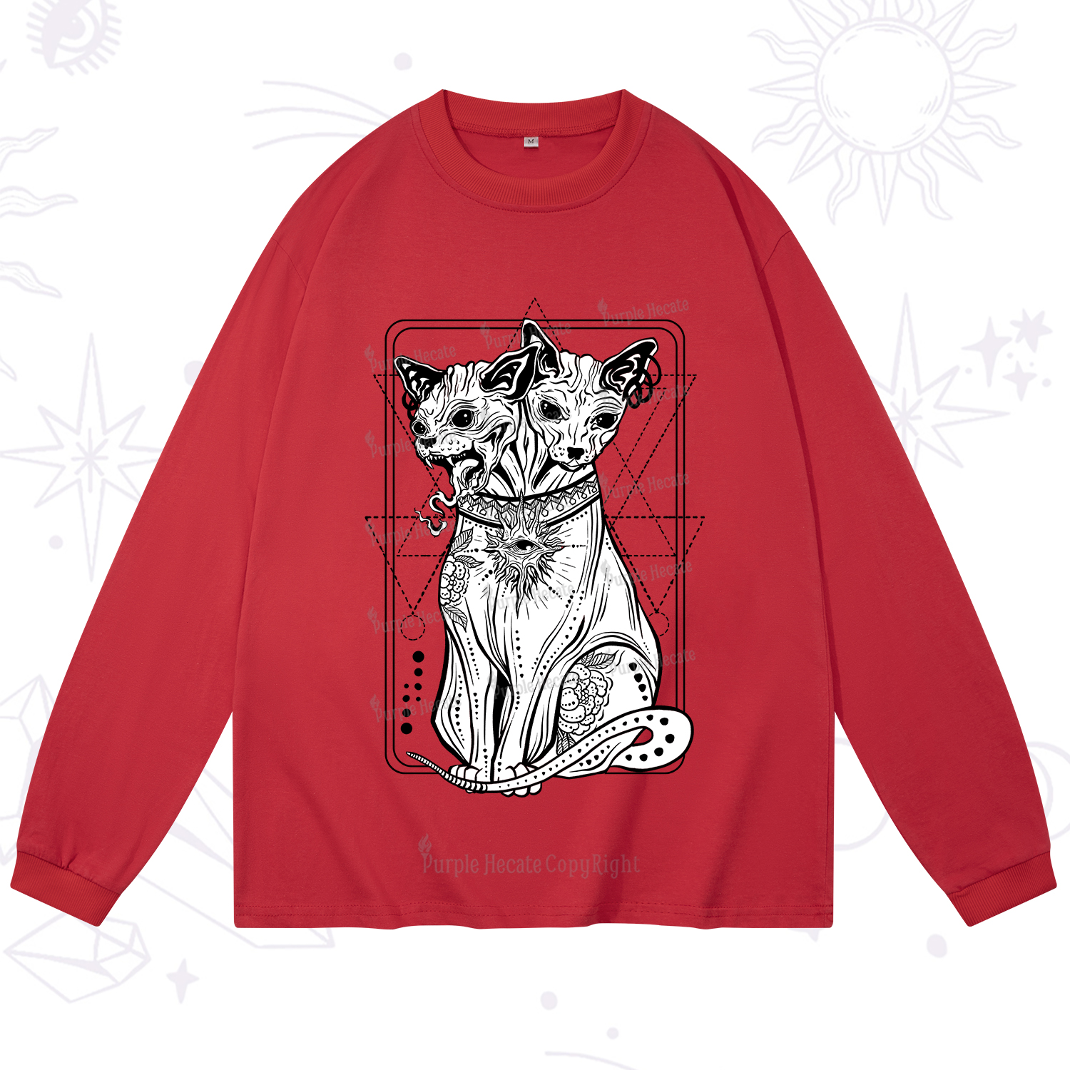 Purplehecate The Cat Goddess Bastet Long Sleeve T-Shirt