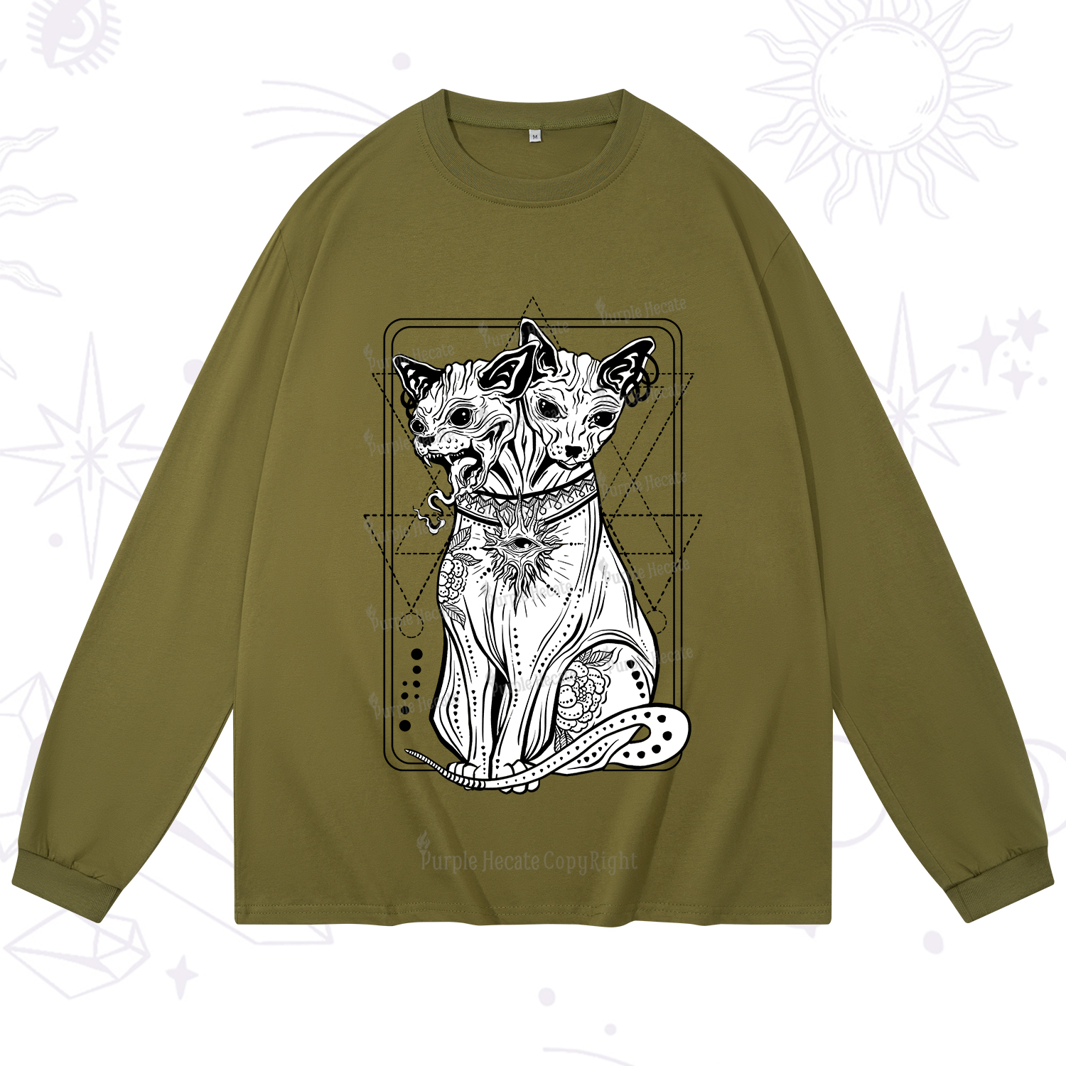 Purplehecate The Cat Goddess Bastet Long Sleeve T-Shirt