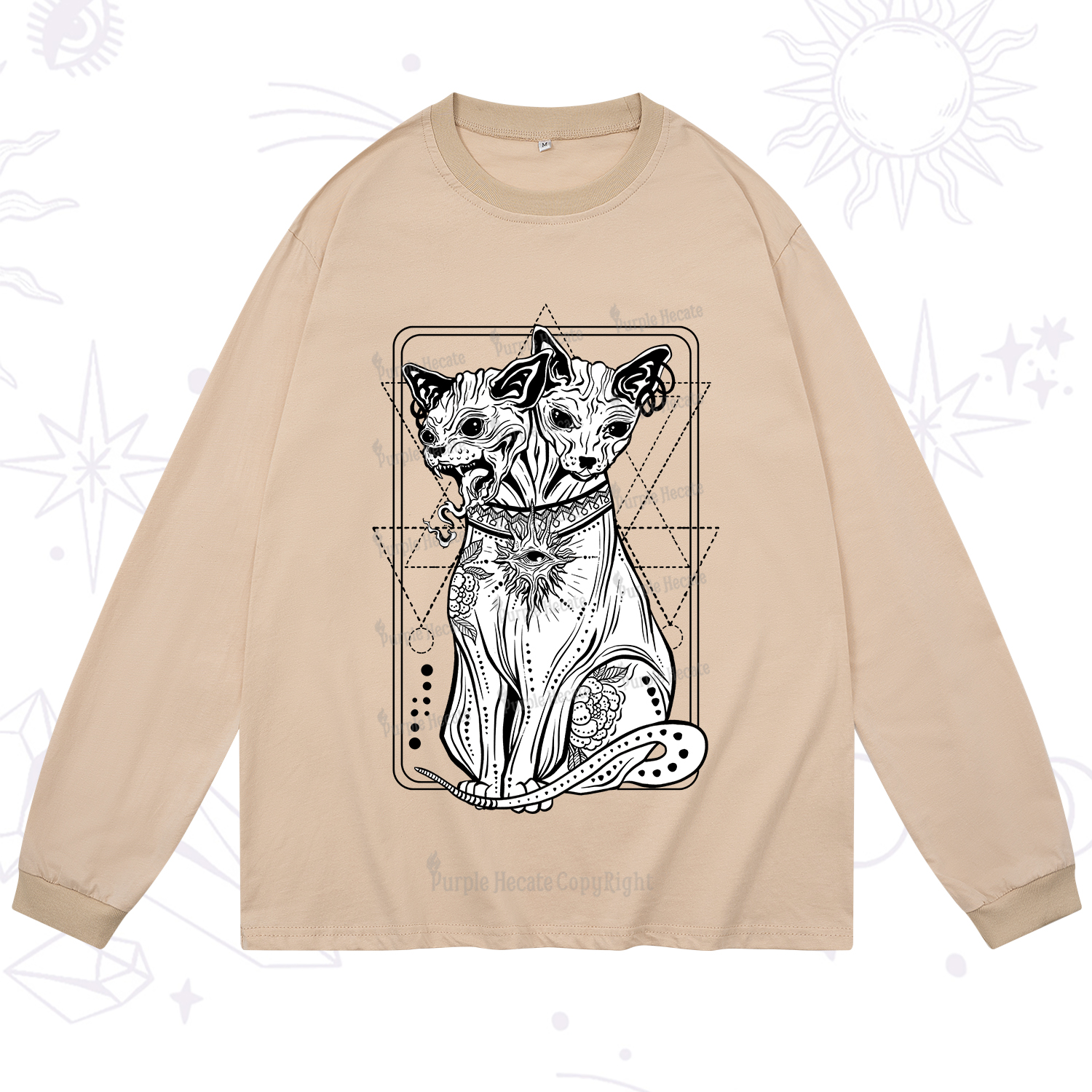 Purplehecate The Cat Goddess Bastet Long Sleeve T-Shirt