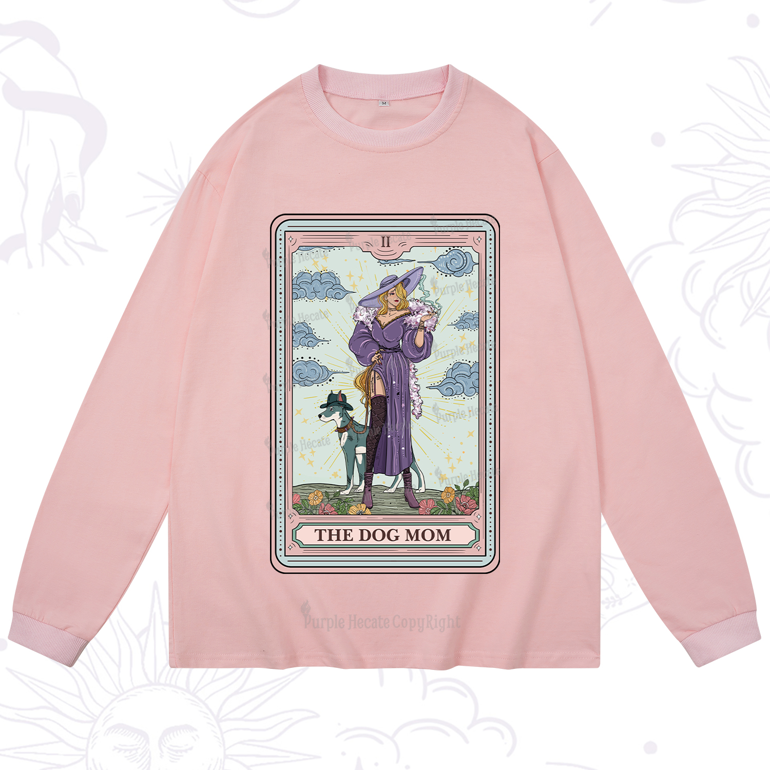 Purplehecate The Dog Mom Tarot Long Sleeve T-Shirt