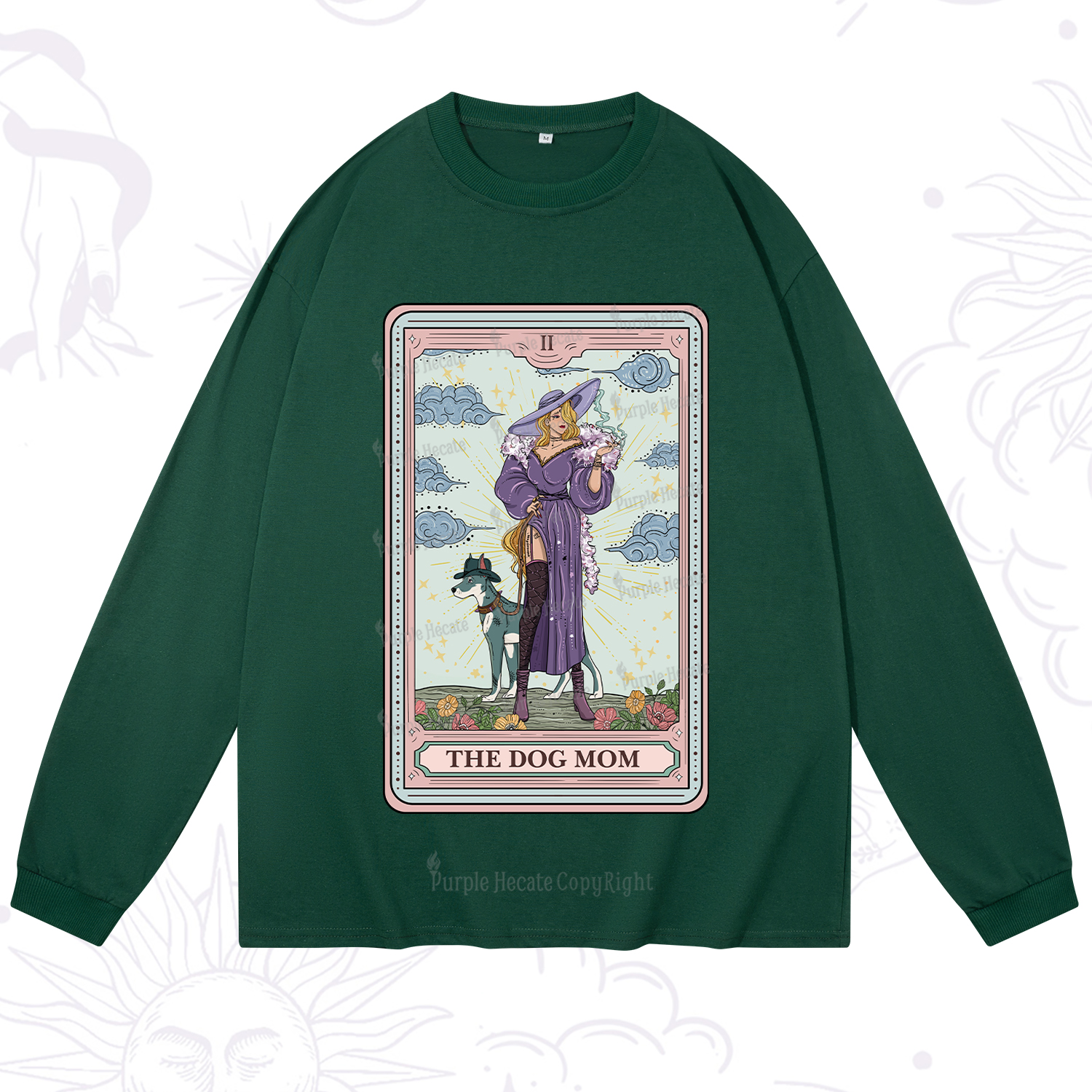 Purplehecate The Dog Mom Tarot Long Sleeve T-Shirt