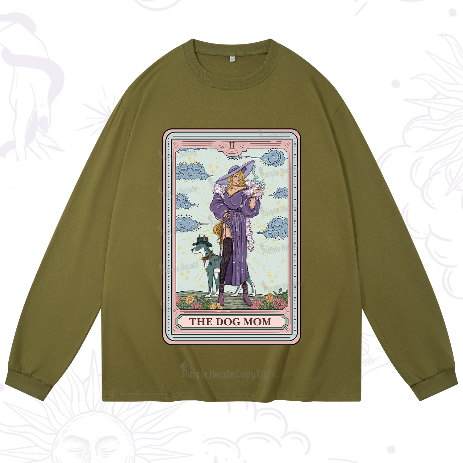 Purplehecate The Dog Mom Tarot Long Sleeve T-Shirt