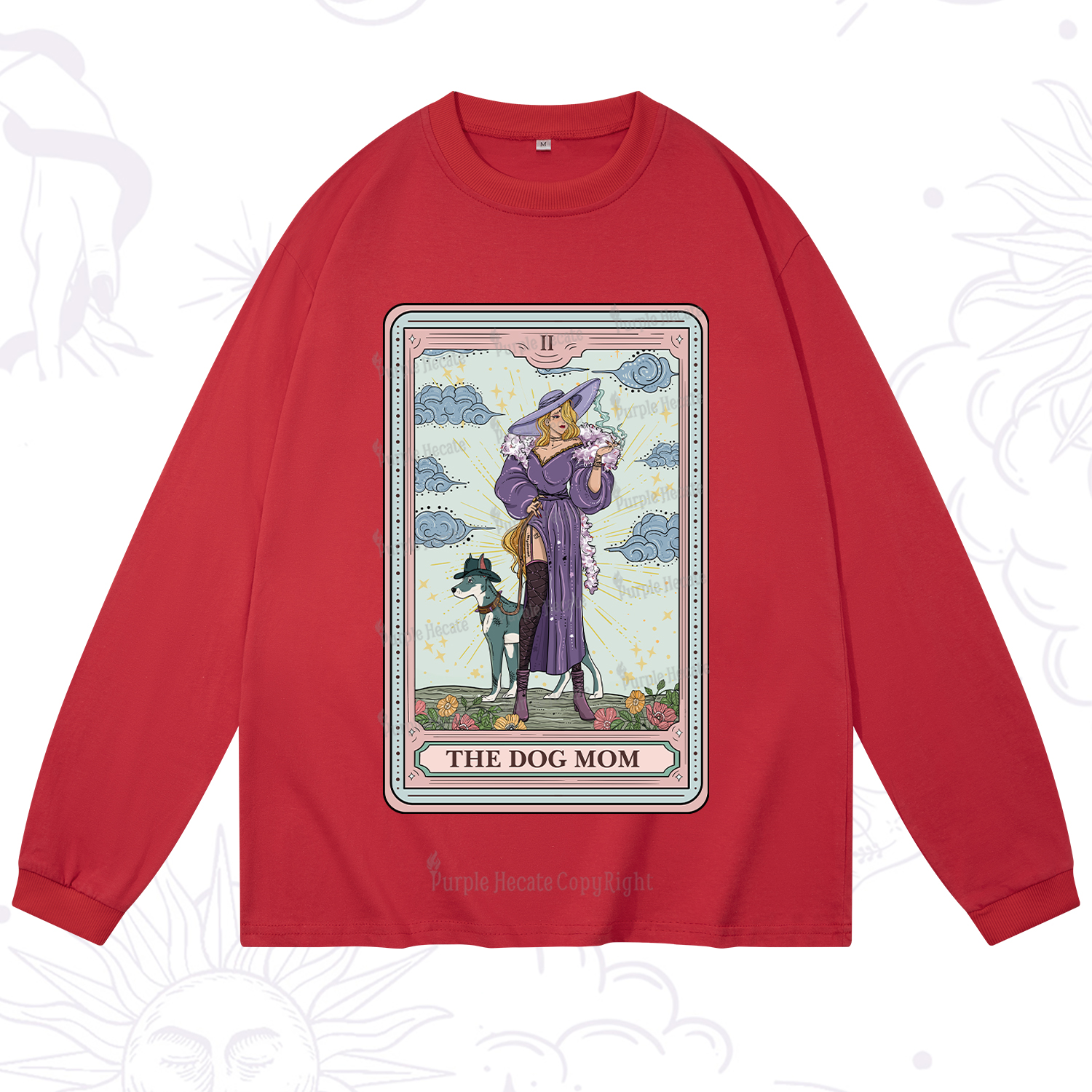 Purplehecate The Dog Mom Tarot Long Sleeve T-Shirt
