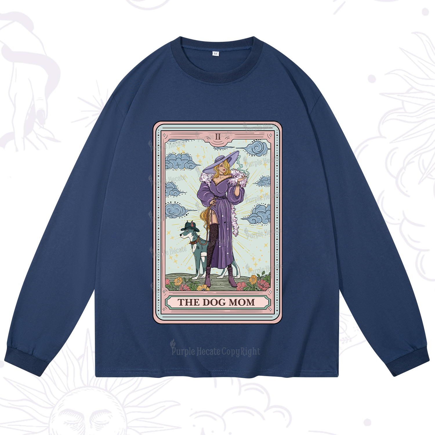 Purplehecate The Dog Mom Tarot Long Sleeve T-Shirt