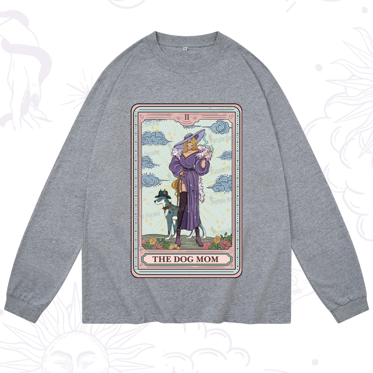 Purplehecate The Dog Mom Tarot Long Sleeve T-Shirt