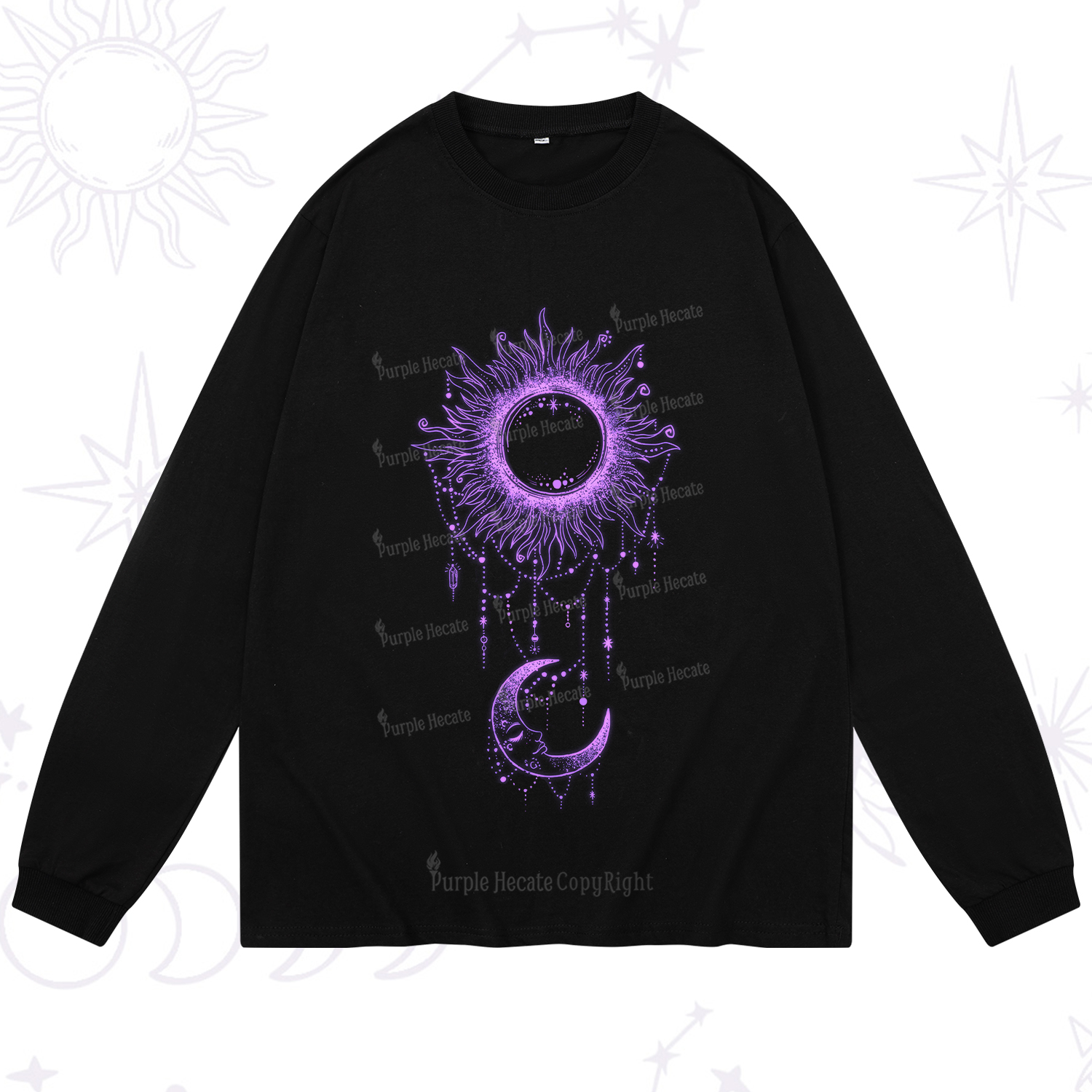 Purplehecate Radiance Of Sun And Moon Long Sleeve T-Shirt