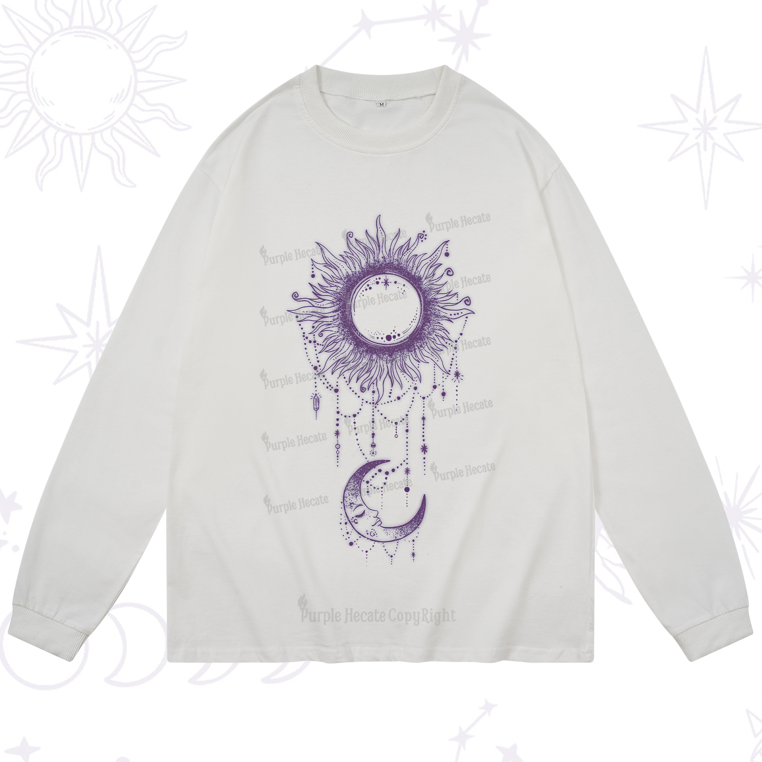 Purplehecate Radiance Of Sun And Moon Long Sleeve T-Shirt