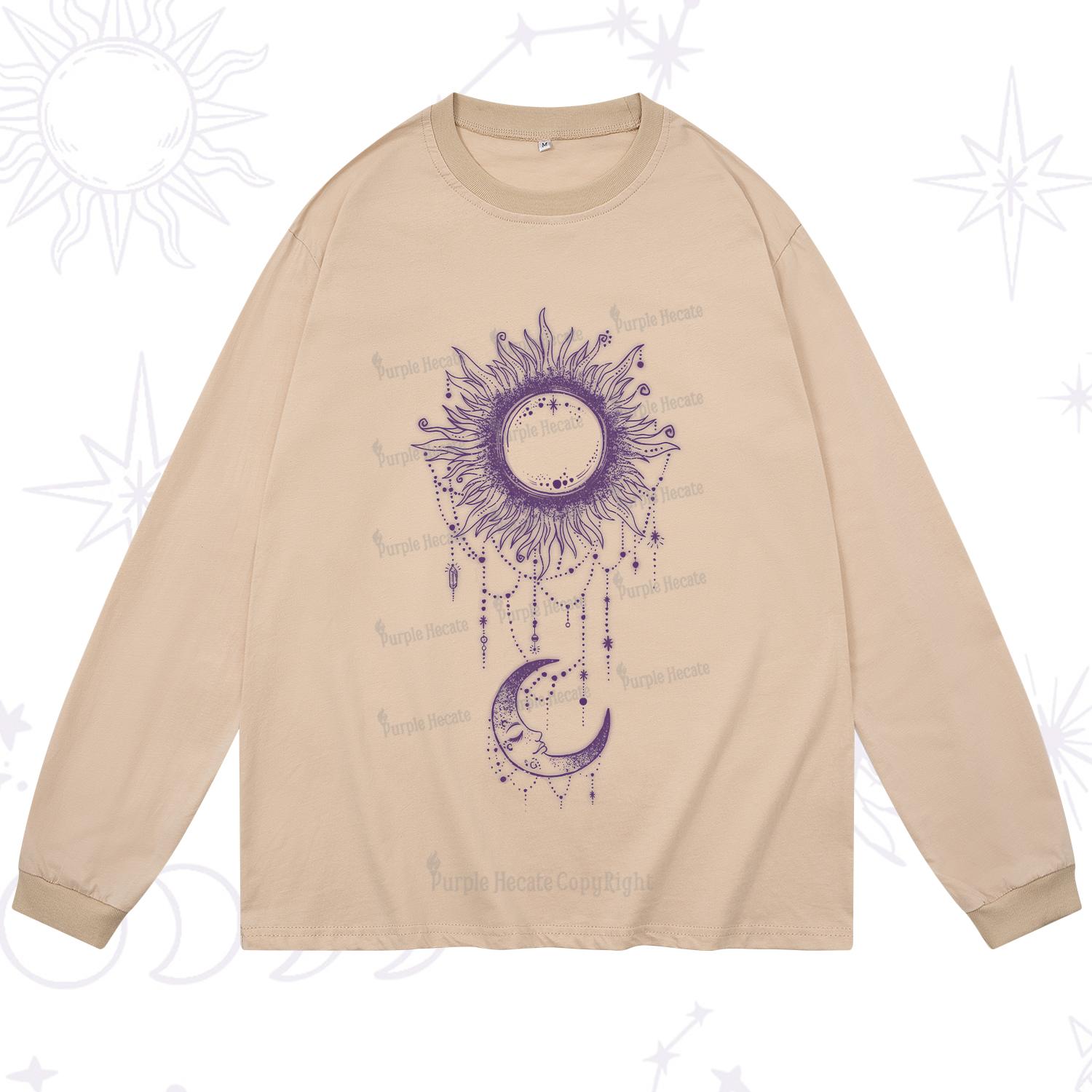 Purplehecate Radiance Of Sun And Moon Long Sleeve T-Shirt
