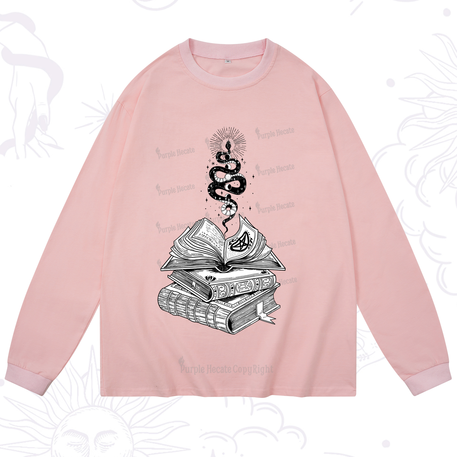 Purplehecate Spellbook And Guardian Serpent Long Sleeve T-Shirt