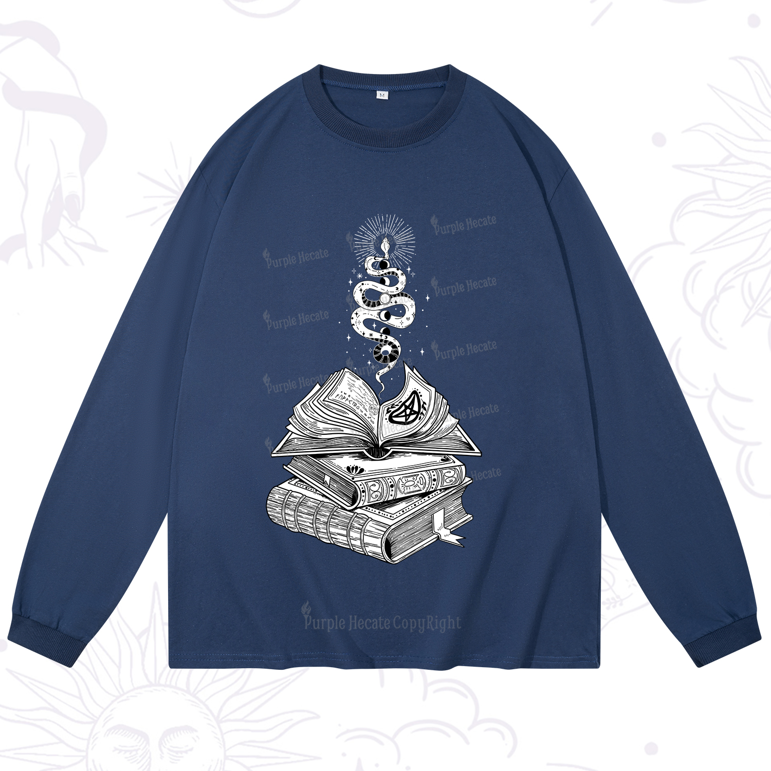 Purplehecate Spellbook And Guardian Serpent Long Sleeve T-Shirt