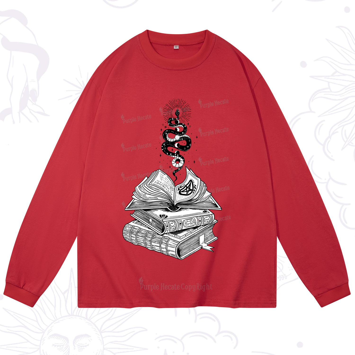 Purplehecate Spellbook And Guardian Serpent Long Sleeve T-Shirt