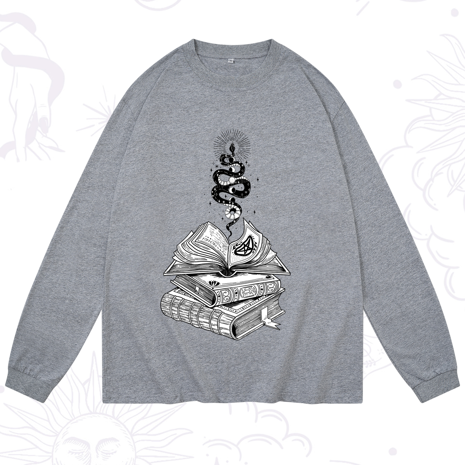 Purplehecate Spellbook And Guardian Serpent Long Sleeve T-Shirt