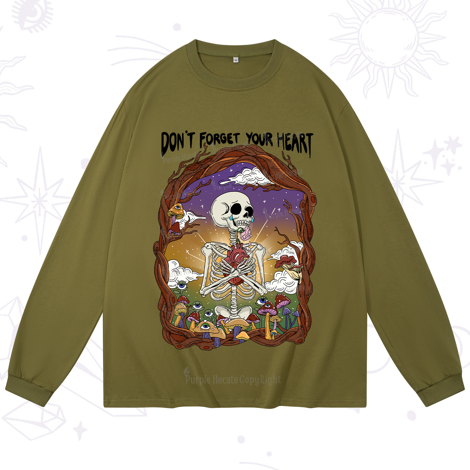 Purplehecate Don't Forget Your Heart Long Sleeve T-Shirt