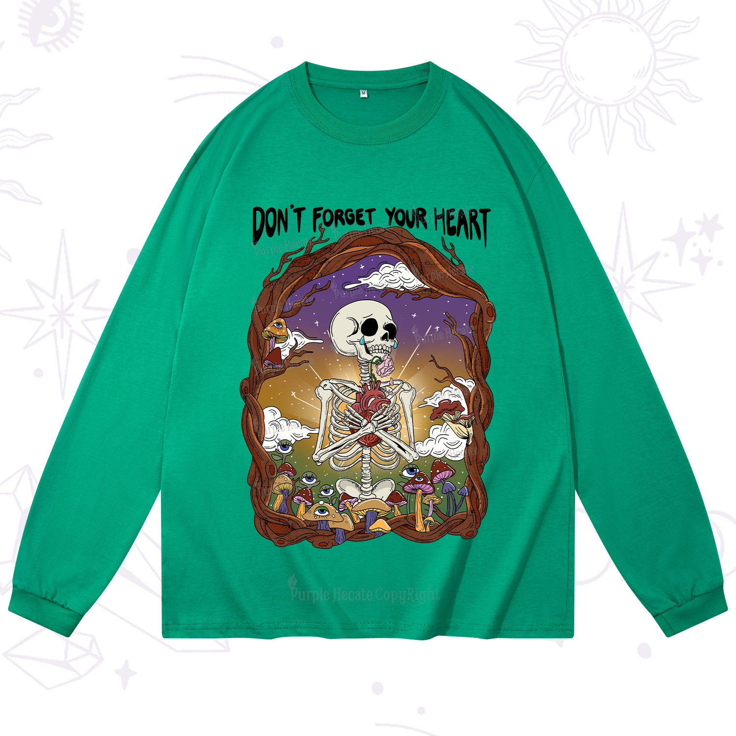 Purplehecate Don't Forget Your Heart Long Sleeve T-Shirt