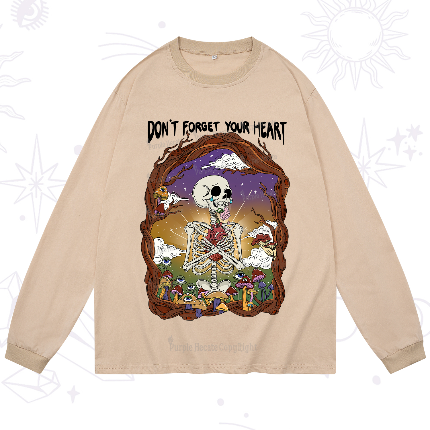 Purplehecate Don't Forget Your Heart Long Sleeve T-Shirt