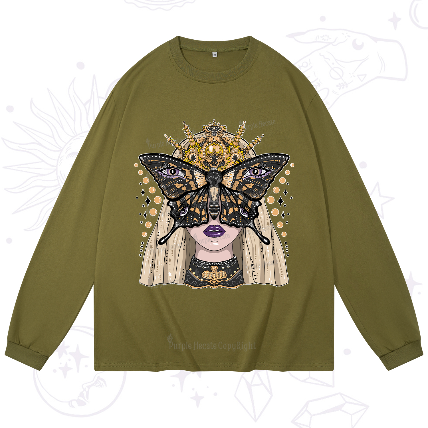 Purplehecate Butterfly Witchy Long Sleeve T-Shirt