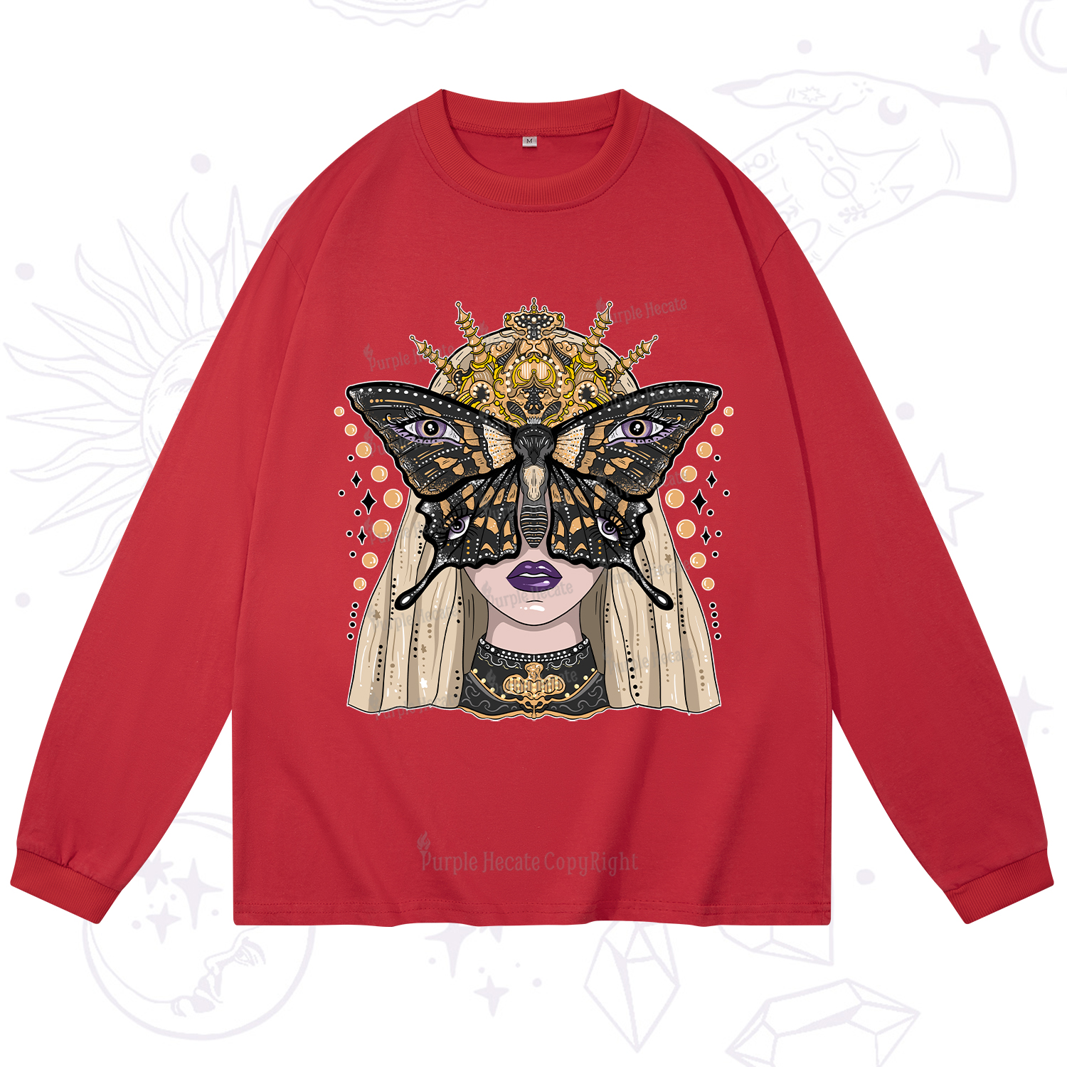 Purplehecate Butterfly Witchy Long Sleeve T-Shirt