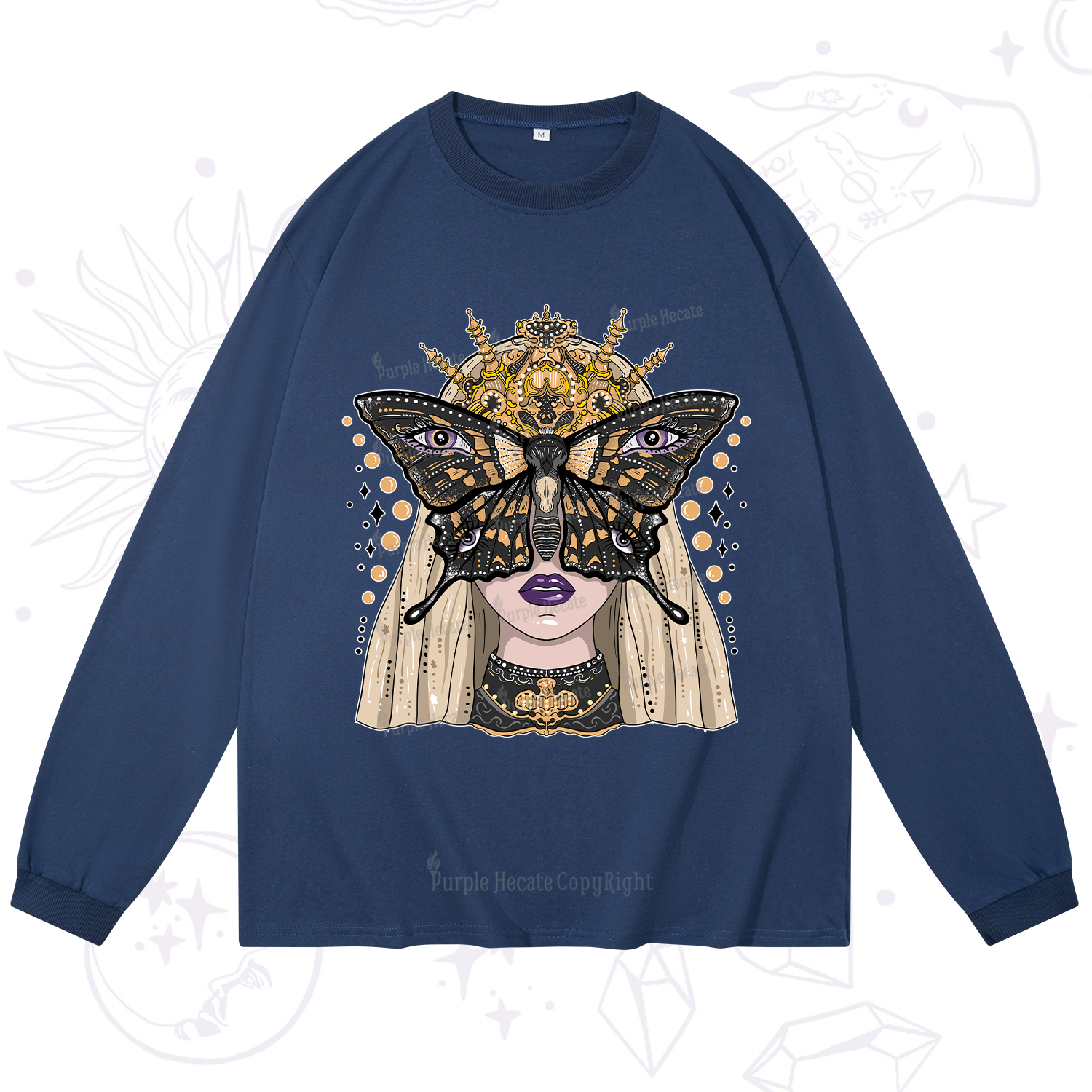 Purplehecate Butterfly Witchy Long Sleeve T-Shirt