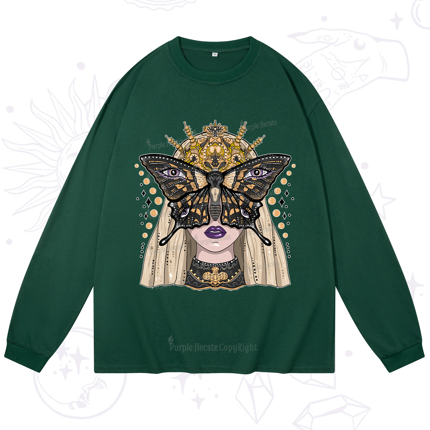 Purplehecate Butterfly Witchy Long Sleeve T-Shirt